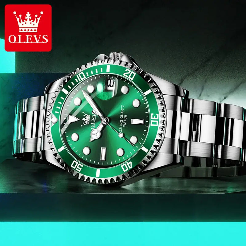 Relógio Masculino Olevs Emerald Steel